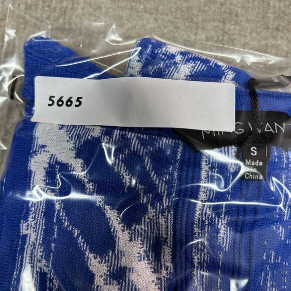 Ming Wang Dolman Sleeve Knit Tunic Top Sz S Blue Geometric Tonal Stripes NWOT - Picture 7 of 7